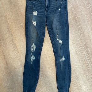 Express Blue Skinny Distressed Jeans
